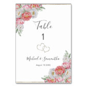 ピンクと白結婚牡丹 テーブルナンバー (裏面)