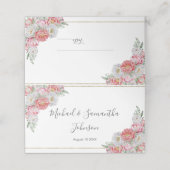 ピンクと白結婚牡丹 プレイスカード (外部開封)