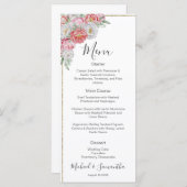 ピンクと白結婚牡丹 メニュー (正面/裏面)