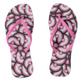 ピンクと白黒の幾何学的 ビーチサンダル (ソール)