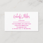 ピンクと白 | イニシャルモダンモノグラム 名刺 (正面)