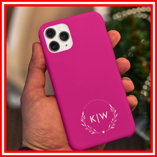 ピンクと白 | イニシャルモダンモノグラム Case-Mate iPhoneケース