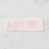 ピンクと白 | シックなミニマリストの花 スキニー名刺 (正面)