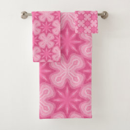 ピンクと白 バスタオルセット