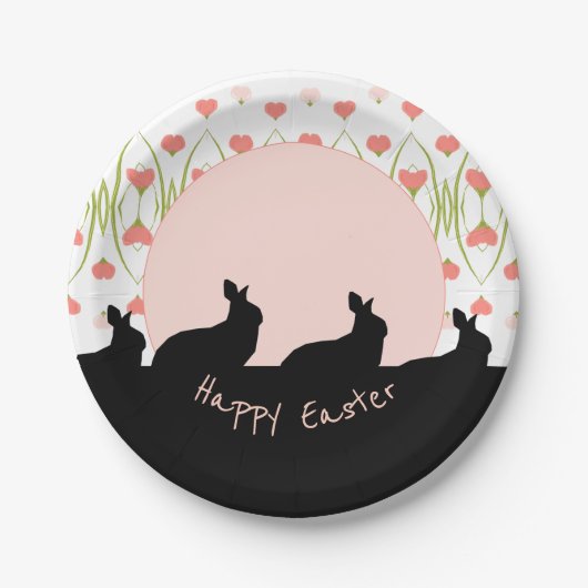 ピンクと白 ペーパープレート (正面)