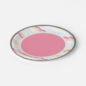 ピンクと白 ペーパープレート (アングル)