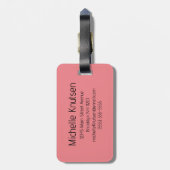 ピンクと白 |モノグモダンラムカスタム ラゲッジタグ (裏面縦)