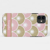 ピンクと真鍮中国のの半円波パターン Case-Mate iPhoneケース (裏面(横))