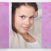 ピンクと紙吹雪カスタム写真キンチェニェラ 三つ折り招待状 (内部中)