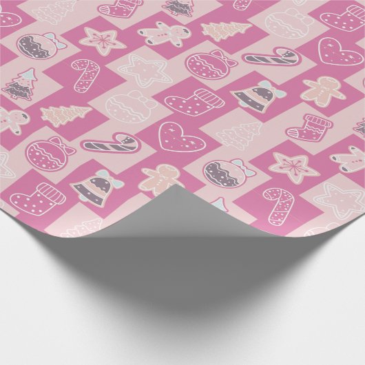 ピンクと紫かわいいクリスマスモダン|過去記事 ラッピングペーパー (角)