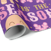 ピンクと紫が季節のクリスマス ラッピングペーパー (ロールコーナー)