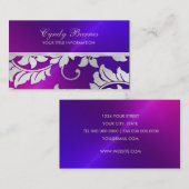 ピンクと紫とシルバーダマスクの名刺 名刺 (正面/裏面)