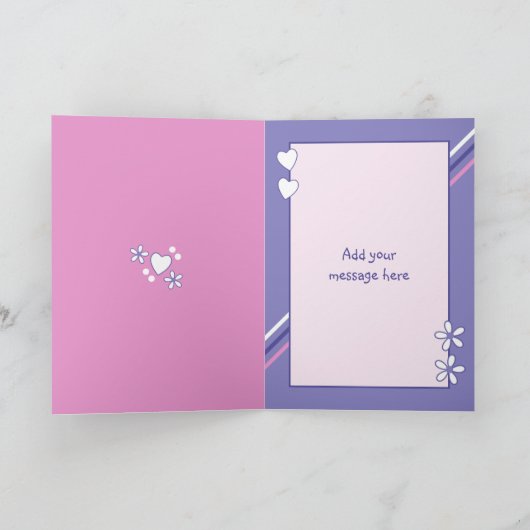 ピンクと紫とフォトミイラの誕生日 カード (内部)