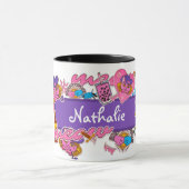 ピンクと紫のおもしろいバーシール  マグカップ (中央)