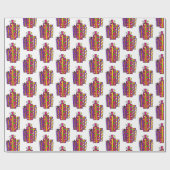 ピンクと紫のお洒落漫画贈り物 ラッピングペーパー (フラット)