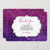 ピンクと紫のきらめく宝石 サンキューカード (正面/裏面)