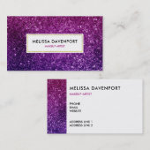 ピンクと紫のきらめく宝石 名刺 (正面/裏面)