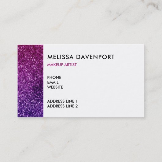 ピンクと紫のきらめく宝石 名刺 (裏面)