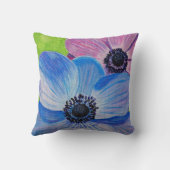ピンクと紫のアネモネ絵画ズの クッション (裏面)