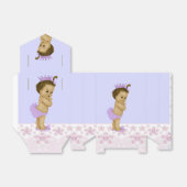 ピンクと紫のアフリカ系アメリカ人のベビーガールシャワー フェイバーボックス (折り畳みなし)