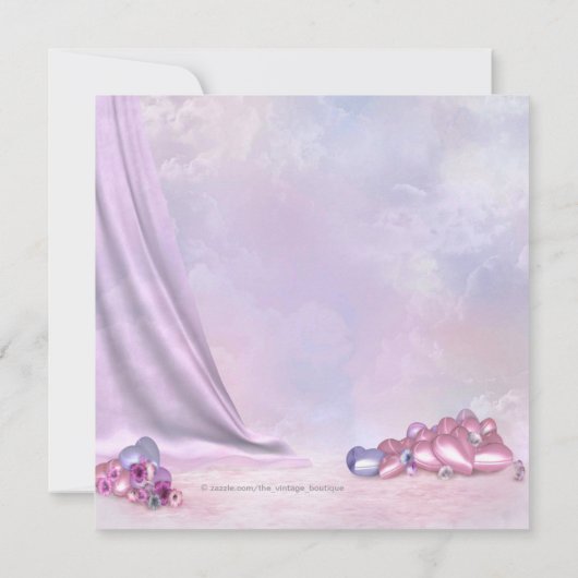 ピンクと紫のアフリカ系アメリカ人のベビーガールシャワー 招待状 (裏面)