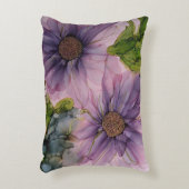 ピンクと紫のアルコールインクの花e アクセントクッション (正面(垂直))