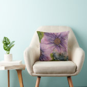 ピンクと紫のアルコールインクフラワー クッション (椅子)