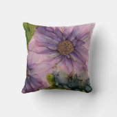 ピンクと紫のアルコールインクフラワー クッション (裏面)