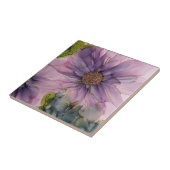 ピンクと紫のアルコールインクフラワー タイル (側面)