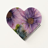 ピンクと紫のアルコールインクフラワー ノートブック (裏面)