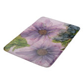 ピンクと紫のアルコールインクフラワー バスマット (アングル)
