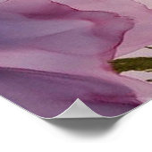 ピンクと紫のアルコールインクフラワー ポスター (角)