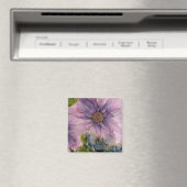 ピンクと紫のアルコールインクフラワー マグネット (インサイチュ (食洗機))