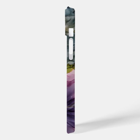 ピンクと紫のアルコールインクフラワー Case-Mate iPhoneケース (裏面 / 左)