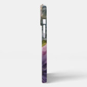 ピンクと紫のアルコールインクフラワー iPhoneケース (左側面)