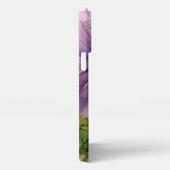 ピンクと紫のアルコールインクフラワー iPhoneケース (右側面)