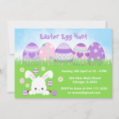 ピンクと紫のイースターエッグ狩り 招待状 (正面)