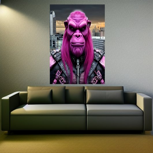 ピンクと紫のエイリアン | AIアートポスター ポスター