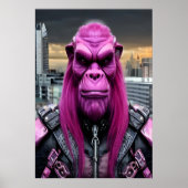 ピンクと紫のエイリアン | AIアートポスター ポスター (正面)
