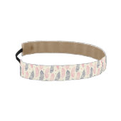 ピンクと紫のエスニックの羽毛模様 アスレチックヘッドバンド (左)