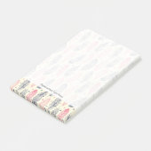 ピンクと紫のエスニックの羽毛模様 ポストイット (アングル)