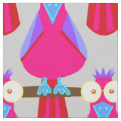 ピンクと紫のオウム ファブリック (クローズアップ)