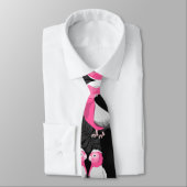 ピンクと紫のガラのオウム模様 ネクタイ (タイ)