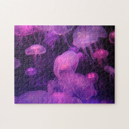 ピンクと紫のクラゲ ジグソーパズル (横)