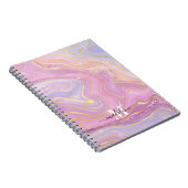 ピンクと紫のクリスタル大理石虹色アゲート ノートブック (右側)