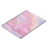 ピンクと紫のクリスタル大理石虹色アゲート ノートブック (左側)