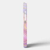 ピンクと紫のクリスタル大理石虹色アゲート Case-Mate iPhoneケース (裏面 / 左)