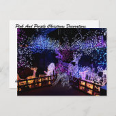 ピンクと紫のクリスマスデコレーションアウトドア シーズンポストカード (正面/裏面)