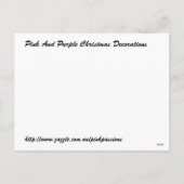 ピンクと紫のクリスマスデコレーションアウトドア シーズンポストカード (裏面)