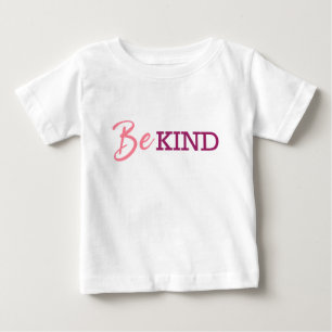 ピンクと紫のグラデーションに似ている文字デザイン ベビーTシャツ